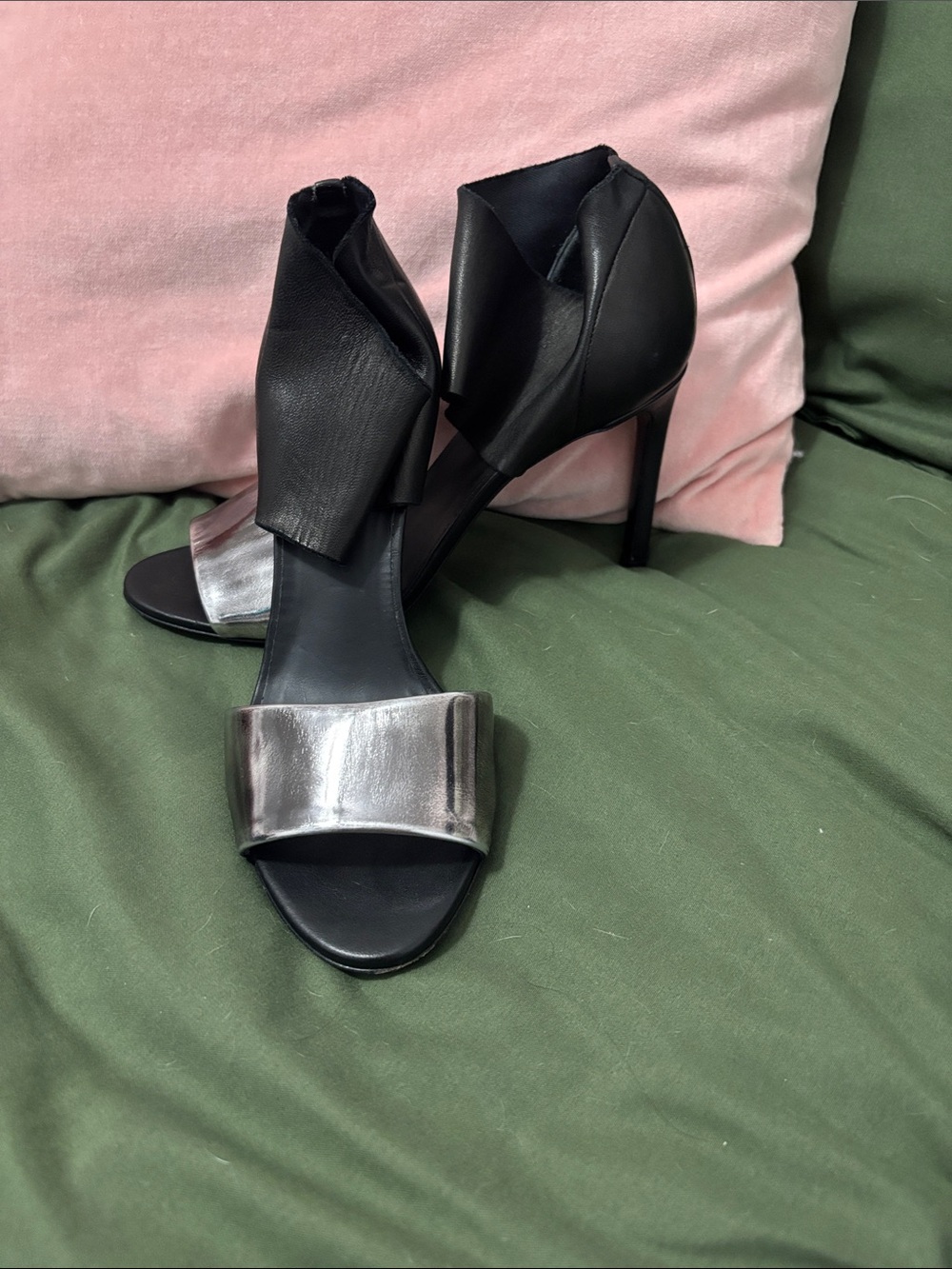 Vince Black and Silver High Heels